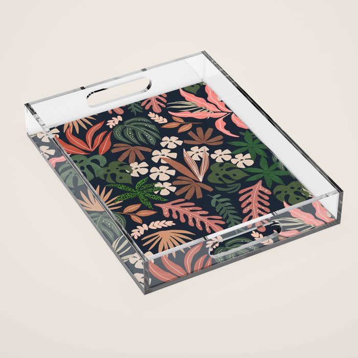 Dark Bohemian Tropical Charm Acrylic Tray Gallery Image 1