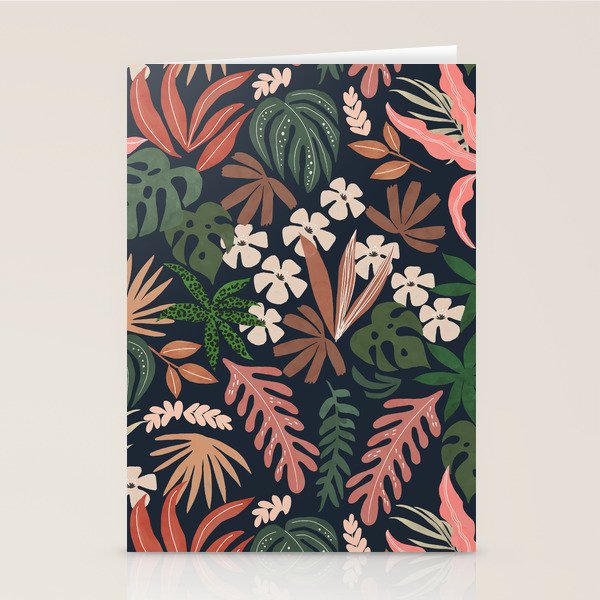 Dark Bohemian Tropical Charm Stationery Card Gallery Image 1