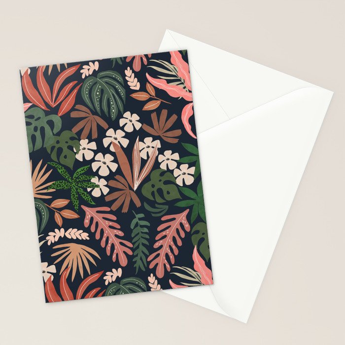 Dark Bohemian Tropical Charm Stationery Card Gallery Image 2