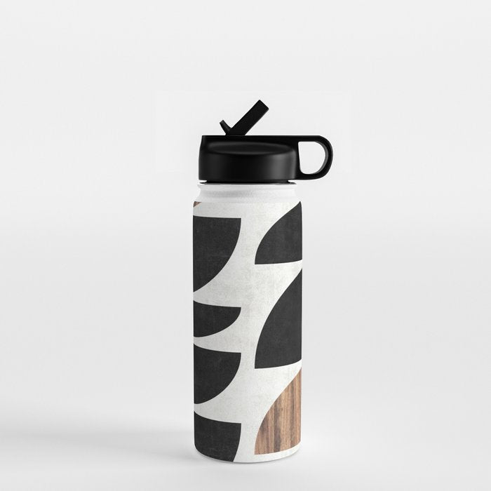Mid-Century Modern Pattern No.7 - Concrete and Wood Water Bottle Gallery Image 1