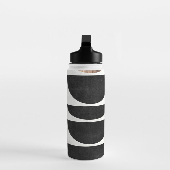 Mid-Century Modern Pattern No.7 - Concrete and Wood Water Bottle Gallery Image 3