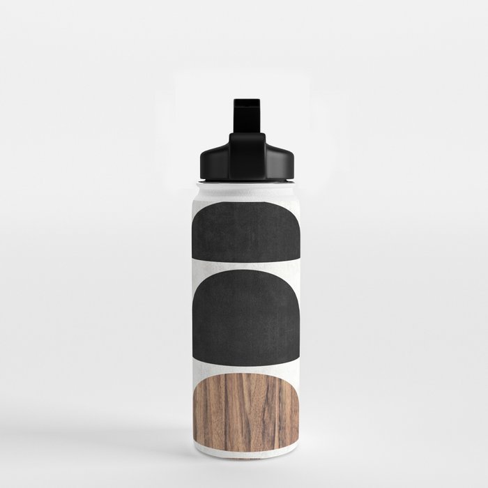 Mid-Century Modern Pattern No.7 - Concrete and Wood Water Bottle Gallery Image 2