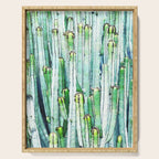 Lost Cactus, Watercolor Nature Painting, Botanical Neutral Illustration Minimal Drawing Jungle Serving Tray Gallery Image 1