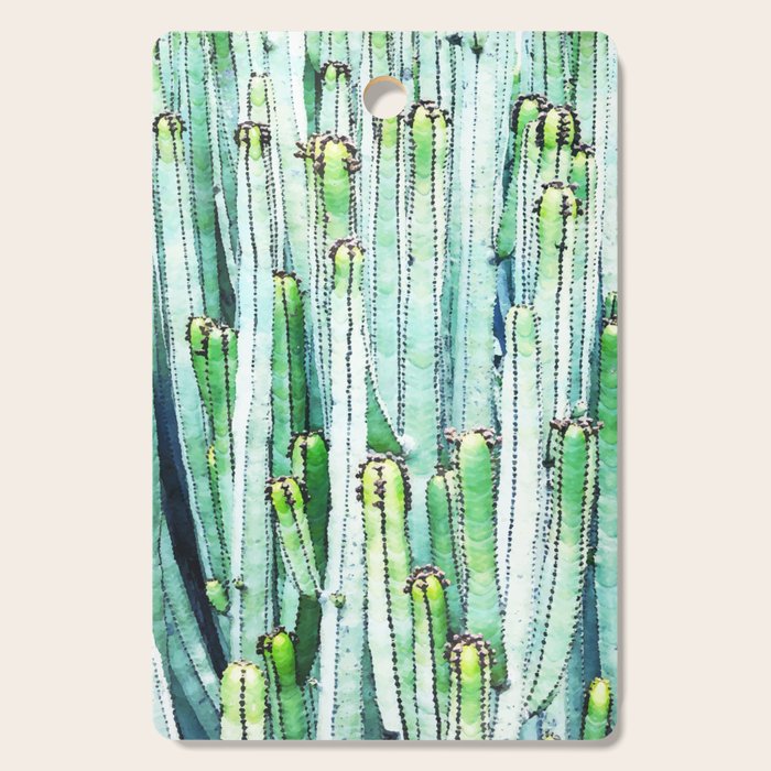 Lost Cactus, Watercolor Nature Painting, Botanical Neutral Illustration Minimal Drawing Jungle Cutting Board Gallery Image 1