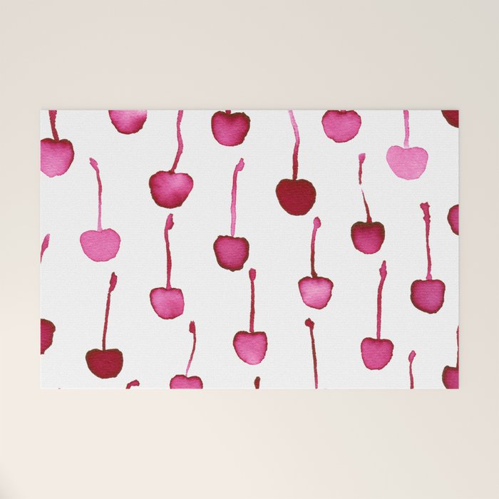 Watercolor Cherries Welcome Mat Gallery Image 1