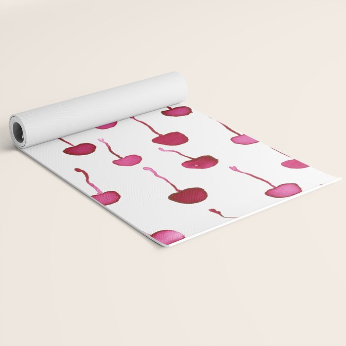 Watercolor Cherries Yoga Mat Gallery Image 2