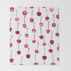 Watercolor Cherries Throw Blanket Gallery Image 2