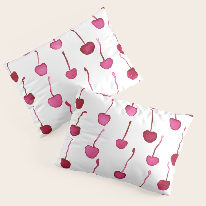 Watercolor Cherries Pillow Sham Gallery Image 1