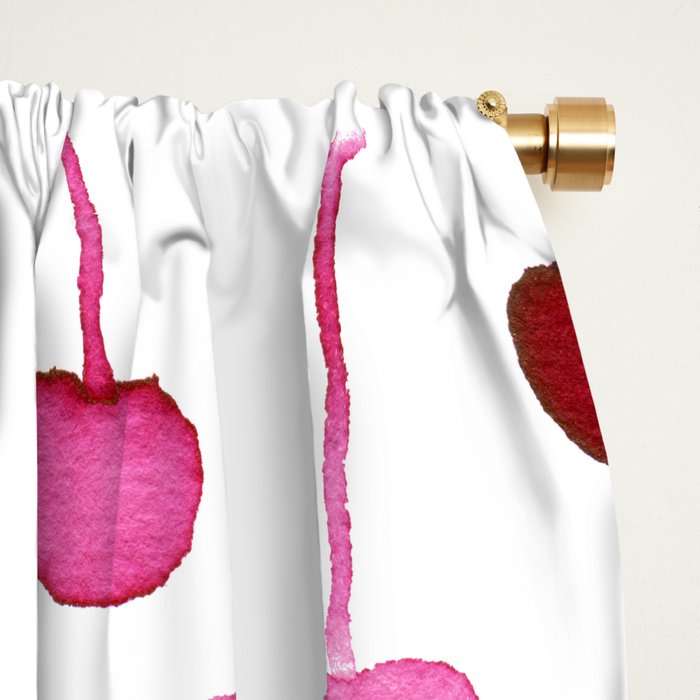 Watercolor Cherries Window Curtain Gallery Image 2