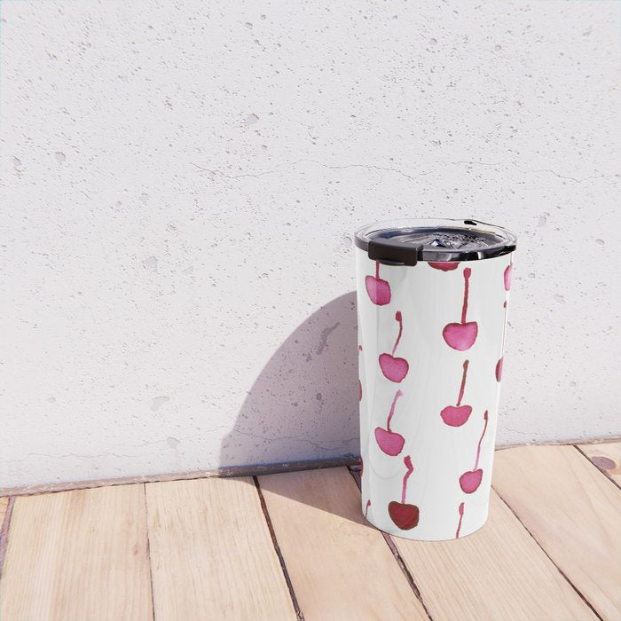 Watercolor Cherries Travel Mug Gallery Image 4