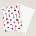 Watercolor Cherries Stationery Card Gallery Image 2