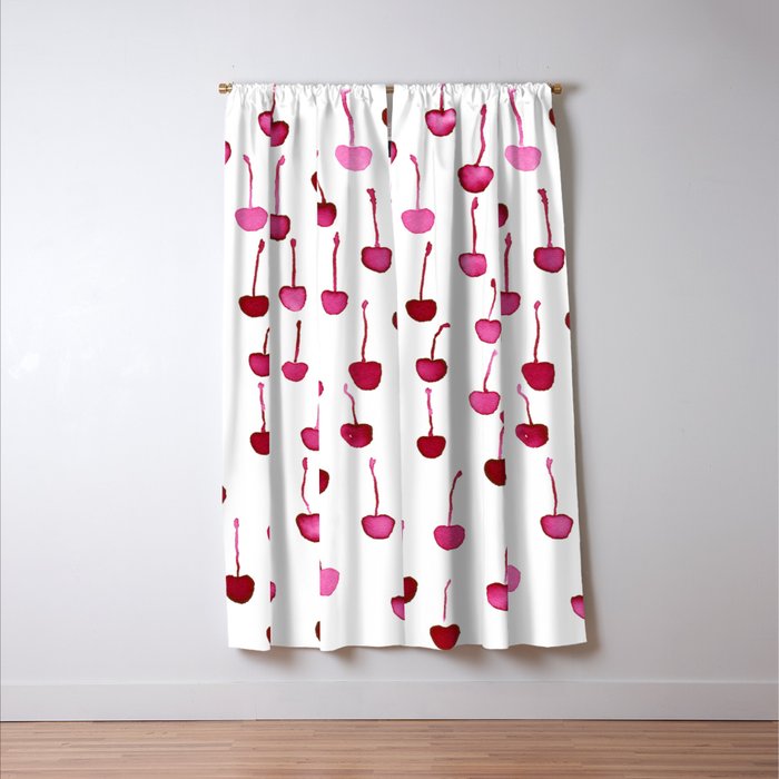 Watercolor Cherries Window Curtain Gallery Image 3