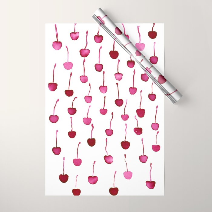 Watercolor Cherries Wrapping Paper Gallery Image 1