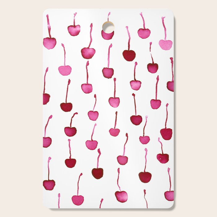 Watercolor Cherries Cutting Board Gallery Image 1