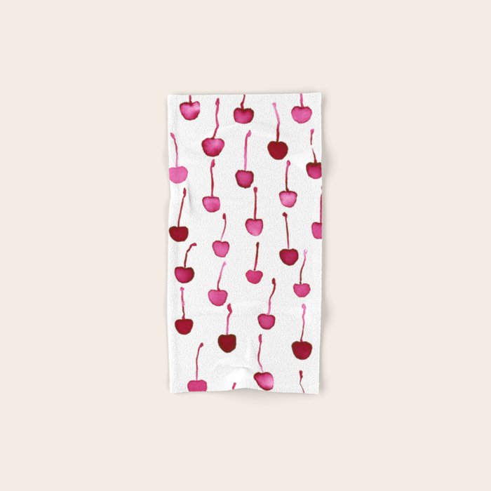 Watercolor Cherries Bath Towel Gallery Image 1