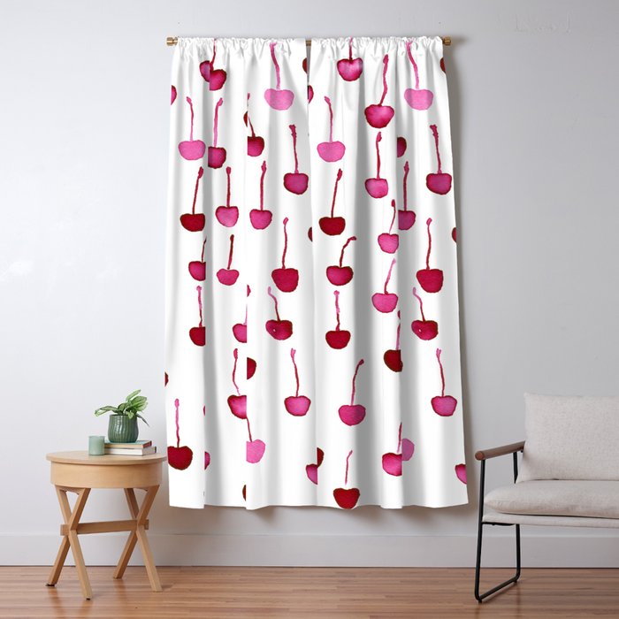 Watercolor Cherries Window Curtain Gallery Image 5
