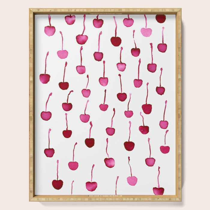 Watercolor Cherries Serving Tray Gallery Image 1