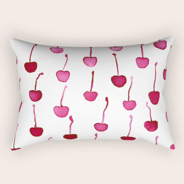 Watercolor Cherries Rectangular Pillow Gallery Image 2