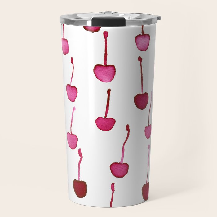 Watercolor Cherries Travel Mug Gallery Image 1