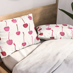 Watercolor Cherries Pillow Sham Gallery Image 2
