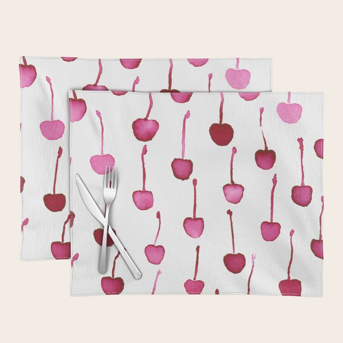 Watercolor Cherries Placemat Gallery Image 1