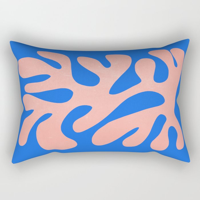Rose Bud & Azure Blue: Matisse Paper Cutouts 02 Rectangular Pillow Gallery Image 1