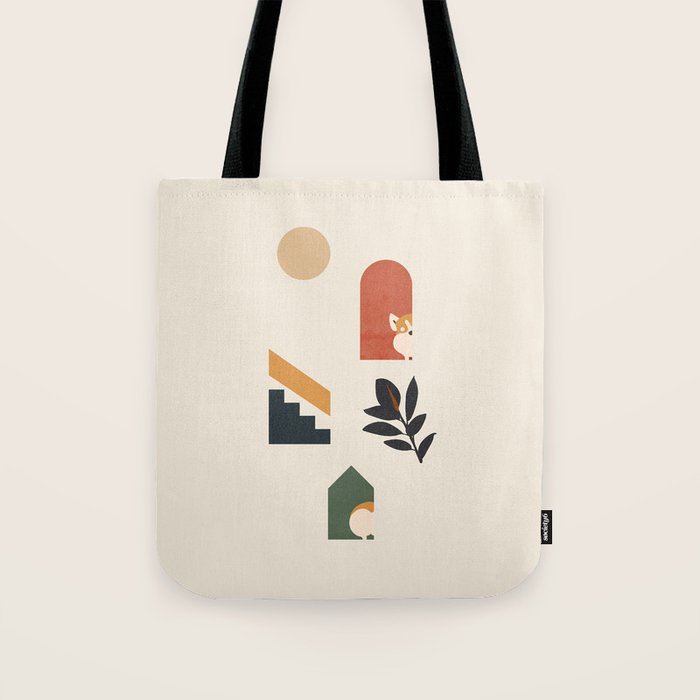Hide and Seek Corgi Tote Bag Gallery Image 1