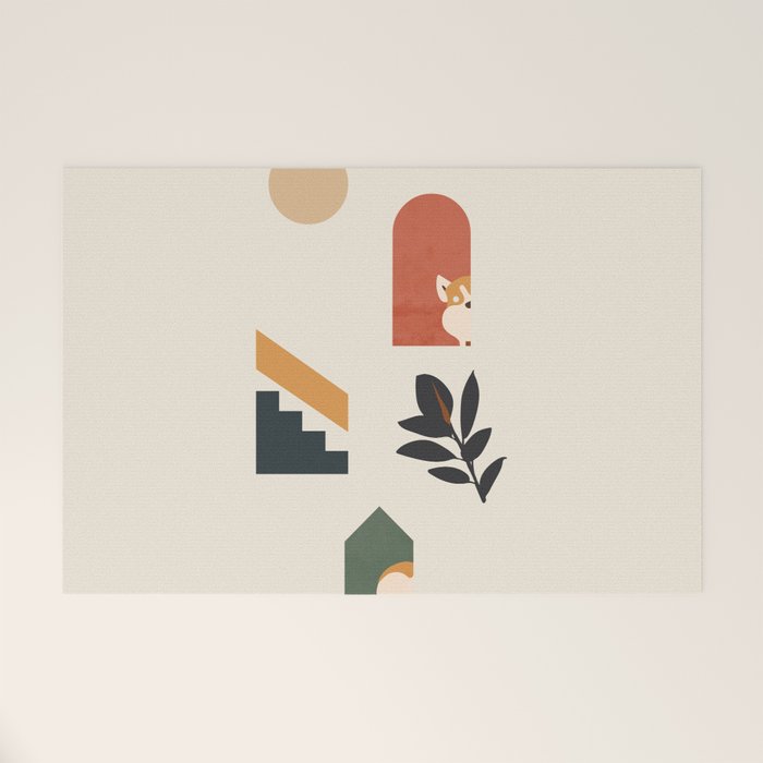 Hide and Seek Corgi Welcome Mat Gallery Image 1