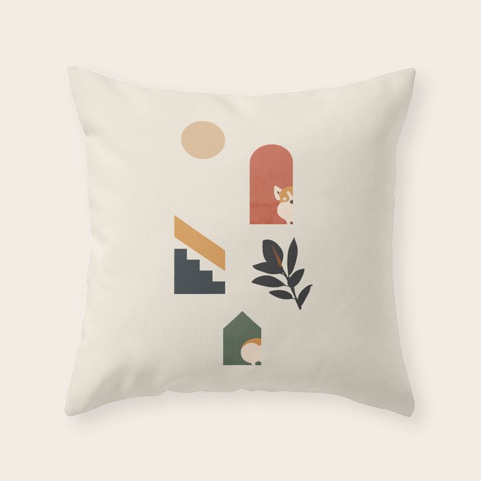 Hide and Seek Corgi Throw Pillow Gallery Image 6