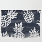 Tropical, Pineapples, Navy Blue ad White Wall Hanging Gallery Image 1