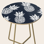 Tropical, Pineapples, Navy Blue ad White Side Table Gallery Image 2