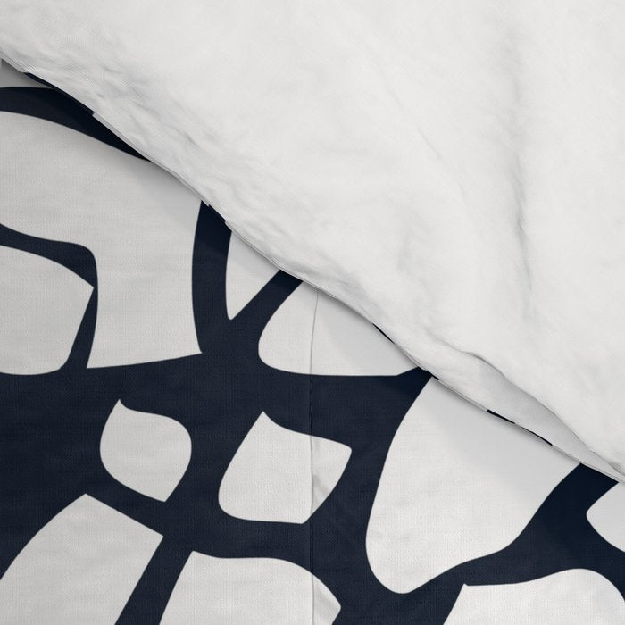 Tropical, Pineapples, Navy Blue ad White Comforter Gallery Image 4