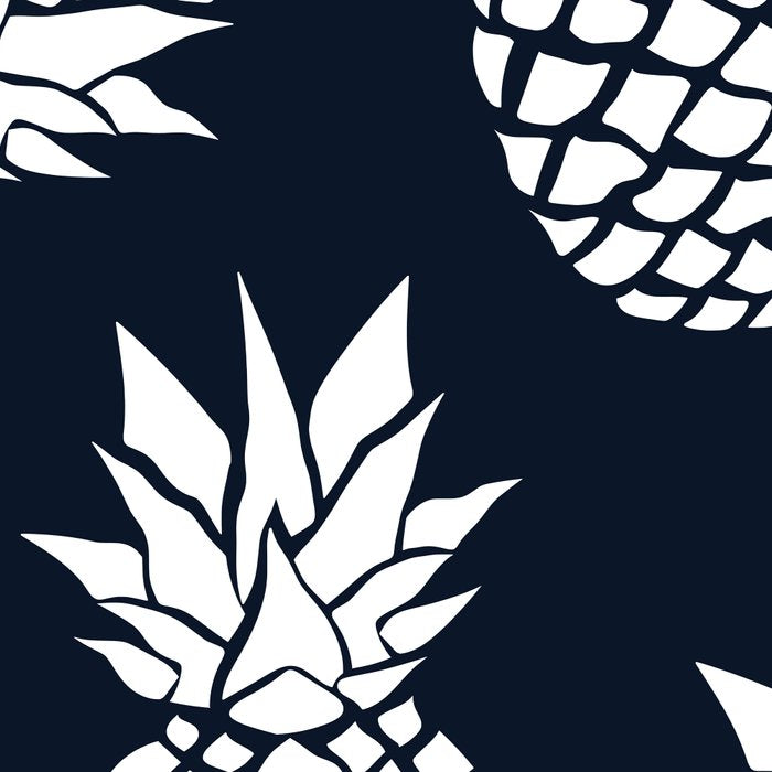 Tropical, Pineapples, Navy Blue ad White Coffee Mug Gallery Image 2