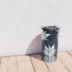 Tropical, Pineapples, Navy Blue ad White Travel Mug Gallery Image 4