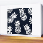 Tropical, Pineapples, Navy Blue ad White Wall Mural Gallery Image 2