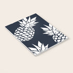 Tropical, Pineapples, Navy Blue ad White Notebook Gallery Image 3