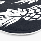 Tropical, Pineapples, Navy Blue ad White Bath Mat Gallery Image 3