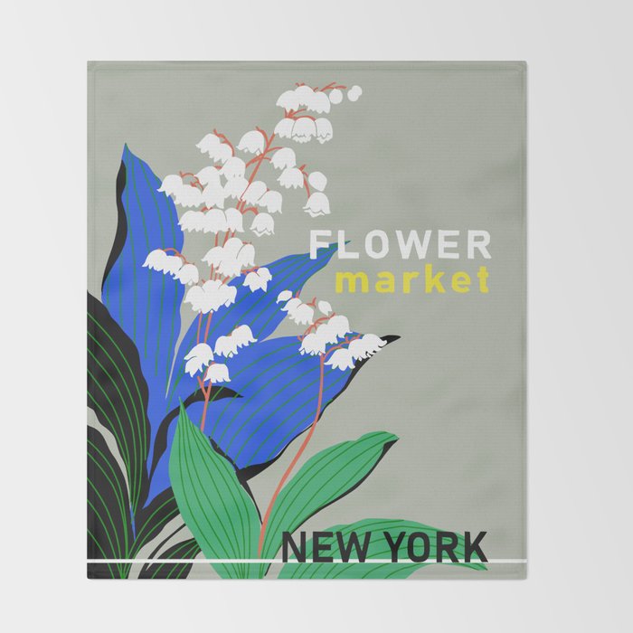 Flower Market New York Throw Blanket Gallery Image 2
