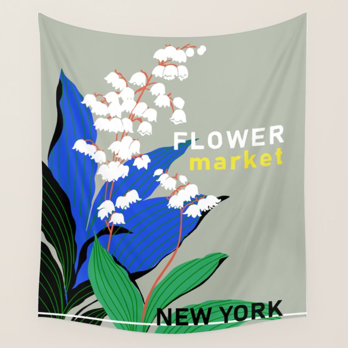 Flower Market New York Wall Tapestry Gallery Image 4