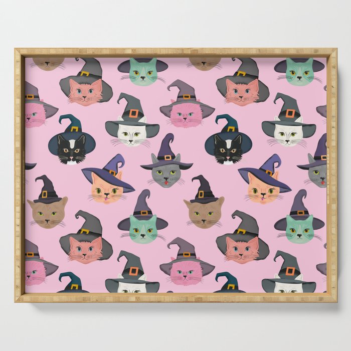 Witchy Kitties - Halloween Cats Serving Tray Gallery Image 1