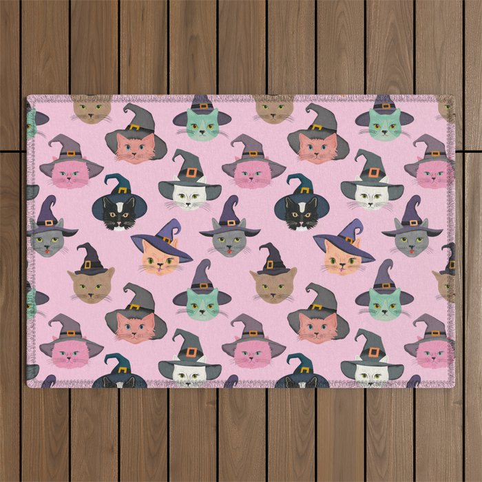 Witchy Kitties - Halloween Cats Outdoor Rug Gallery Image 1