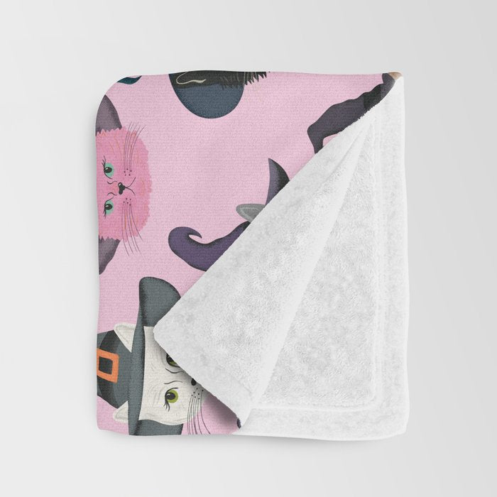 Witchy Kitties - Halloween Cats Throw Blanket Gallery Image 3