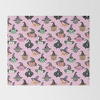 Witchy Kitties - Halloween Cats Throw Blanket Gallery Image 2