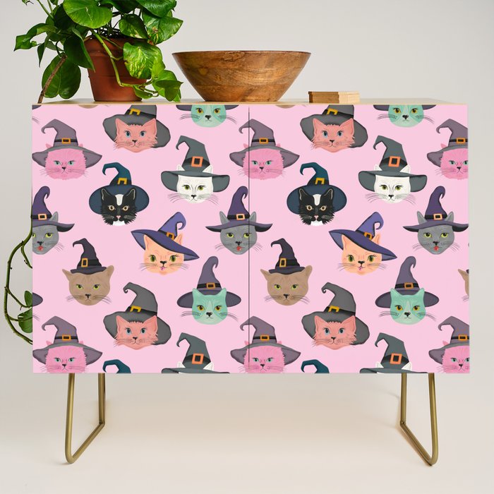 Witchy Kitties - Halloween Cats Credenza Gallery Image 1