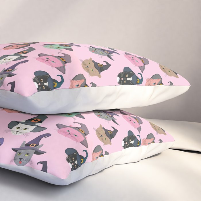 Witchy Kitties - Halloween Cats Pillow Sham Gallery Image 3
