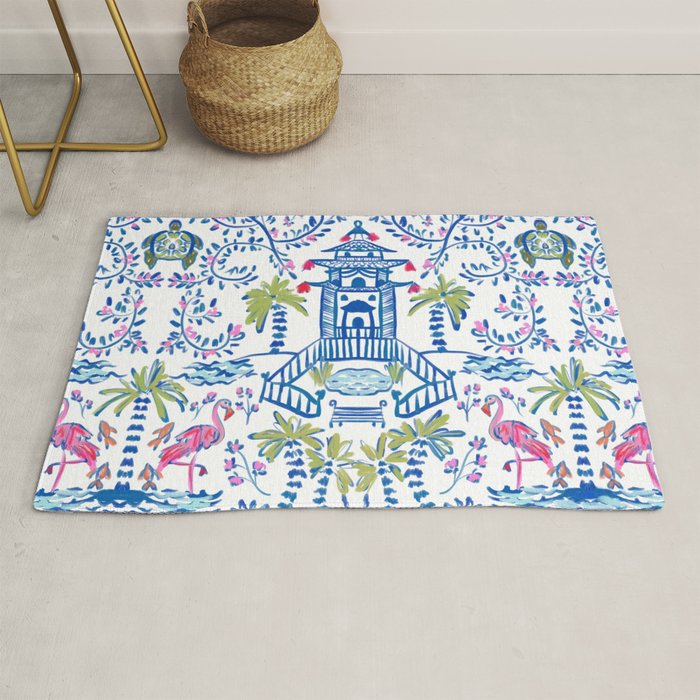Colorful Coastal Chinoiserie  Rug Gallery Image 1