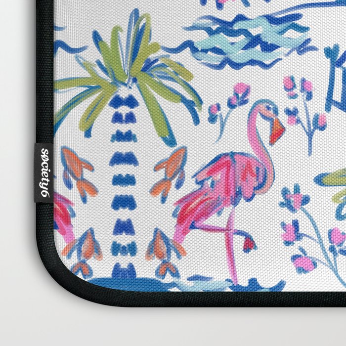 Colorful Coastal Chinoiserie  Laptop Sleeve Gallery Image 3