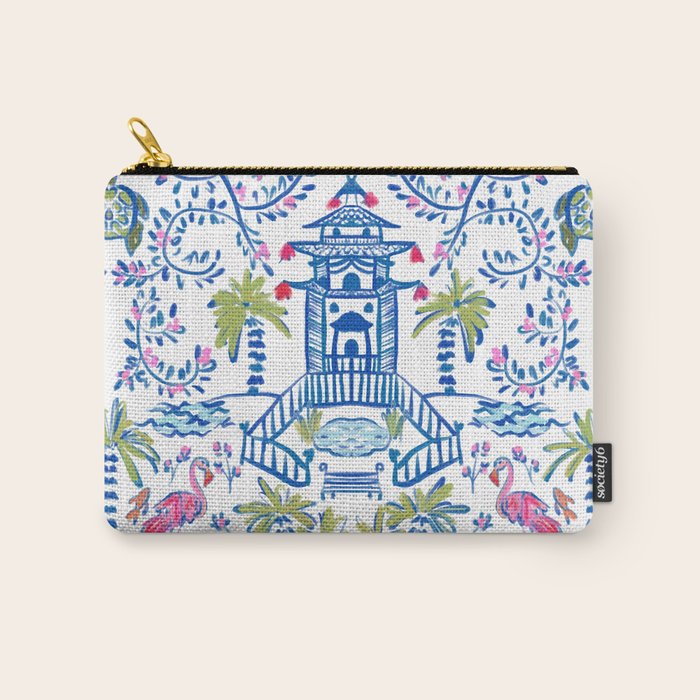 Colorful Coastal Chinoiserie  Carry All Pouch Gallery Image 1
