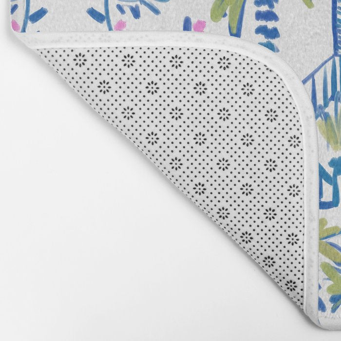 Colorful Coastal Chinoiserie  Bath Mat Gallery Image 2