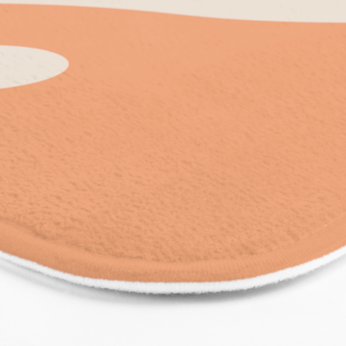 Orange Cream Yin Yang Peace Minimal Bath Mat Gallery Image 3